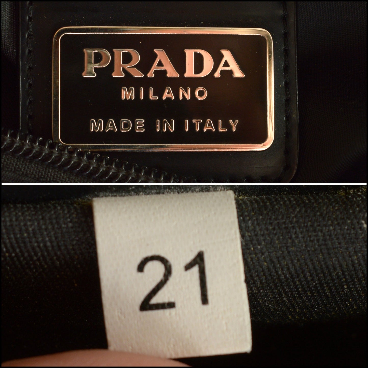 RDC15475 PRADA Black Nylon Flat Messenger Bag