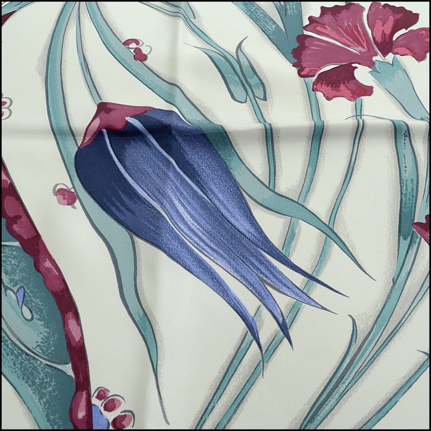 RDC15233 HERMES '02 Light Blue Cermique Ottomane Silk Scarf 90cm