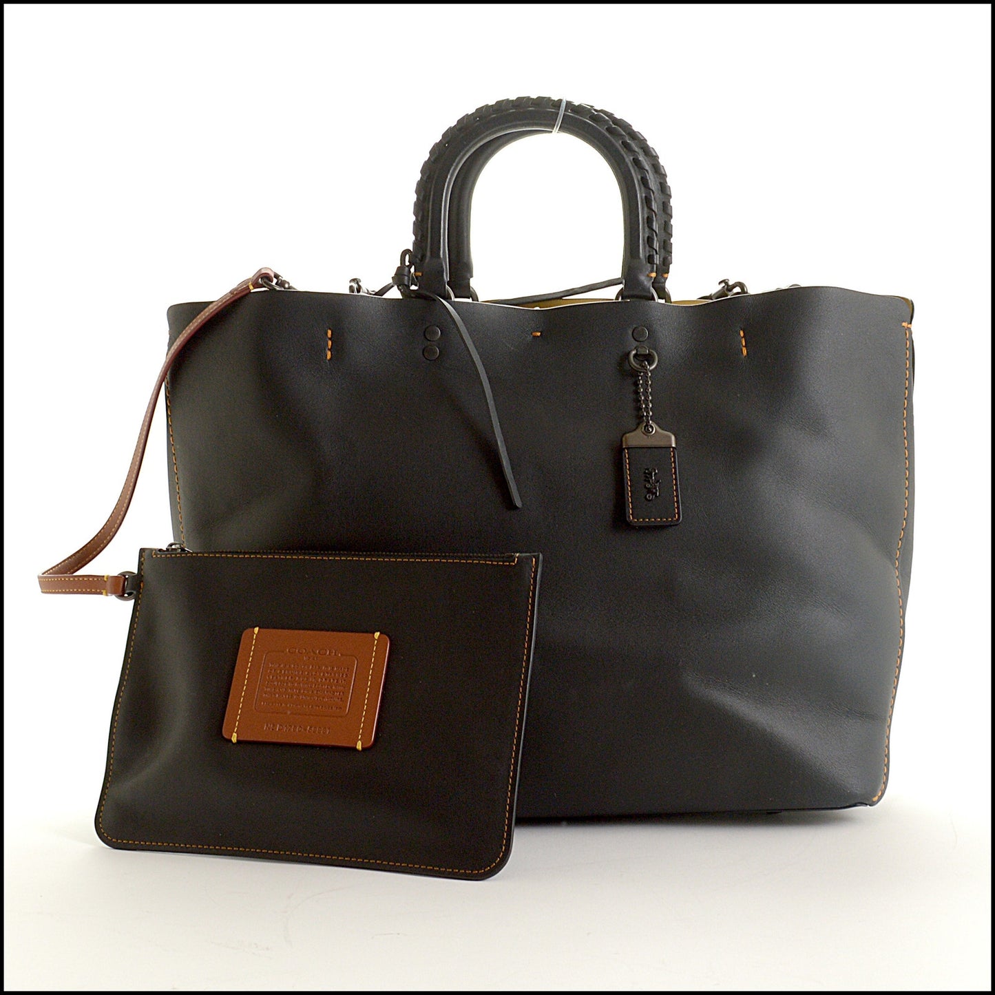 RDC15404 COACH Black Glovetanned Leather Rogue Bag 35
