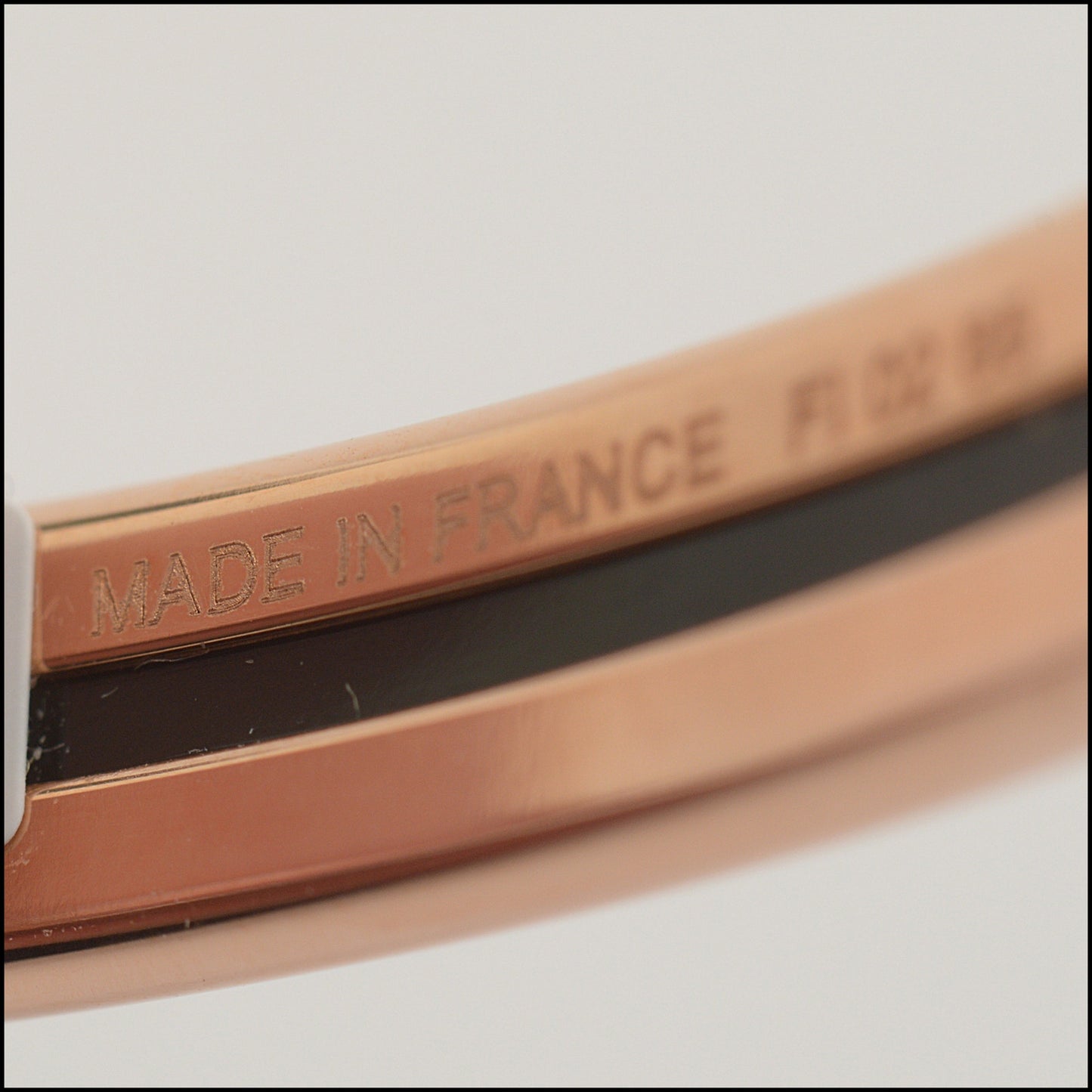 RDC15240 HERMES Black/Rose Gold Galaxie Les Cles Enamel Bangle Size Small/65