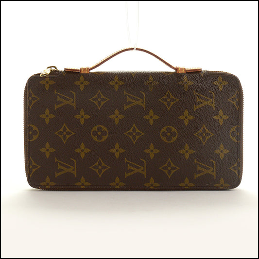 RDC15323 LOUIS VUITTON '97 Brown LV Monogram Escapade XL Zippy Wallet