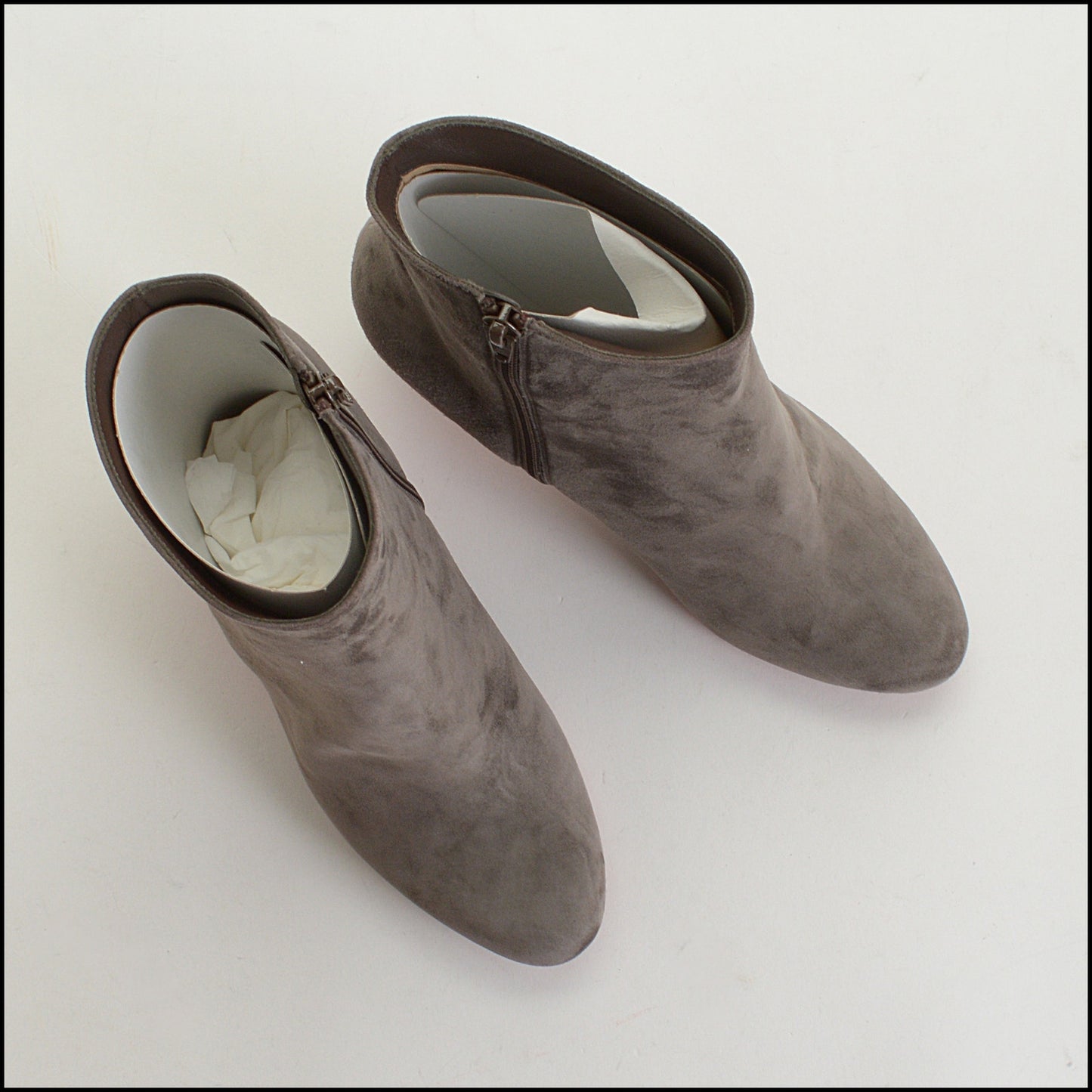 RDC14947 CHRISTIAN LOUBOUTIN Grey Suede High Heel Ankle Boots Size 39.5