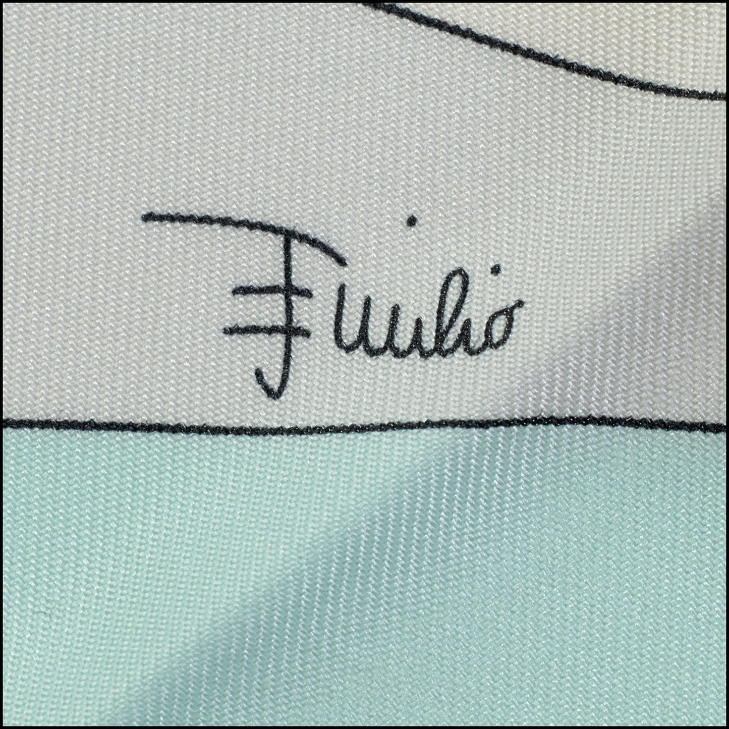 RDC14294 Authentic EMILIO PUCCI Gray/Teal/Taupe Curves 90cm Square Silk Scarf