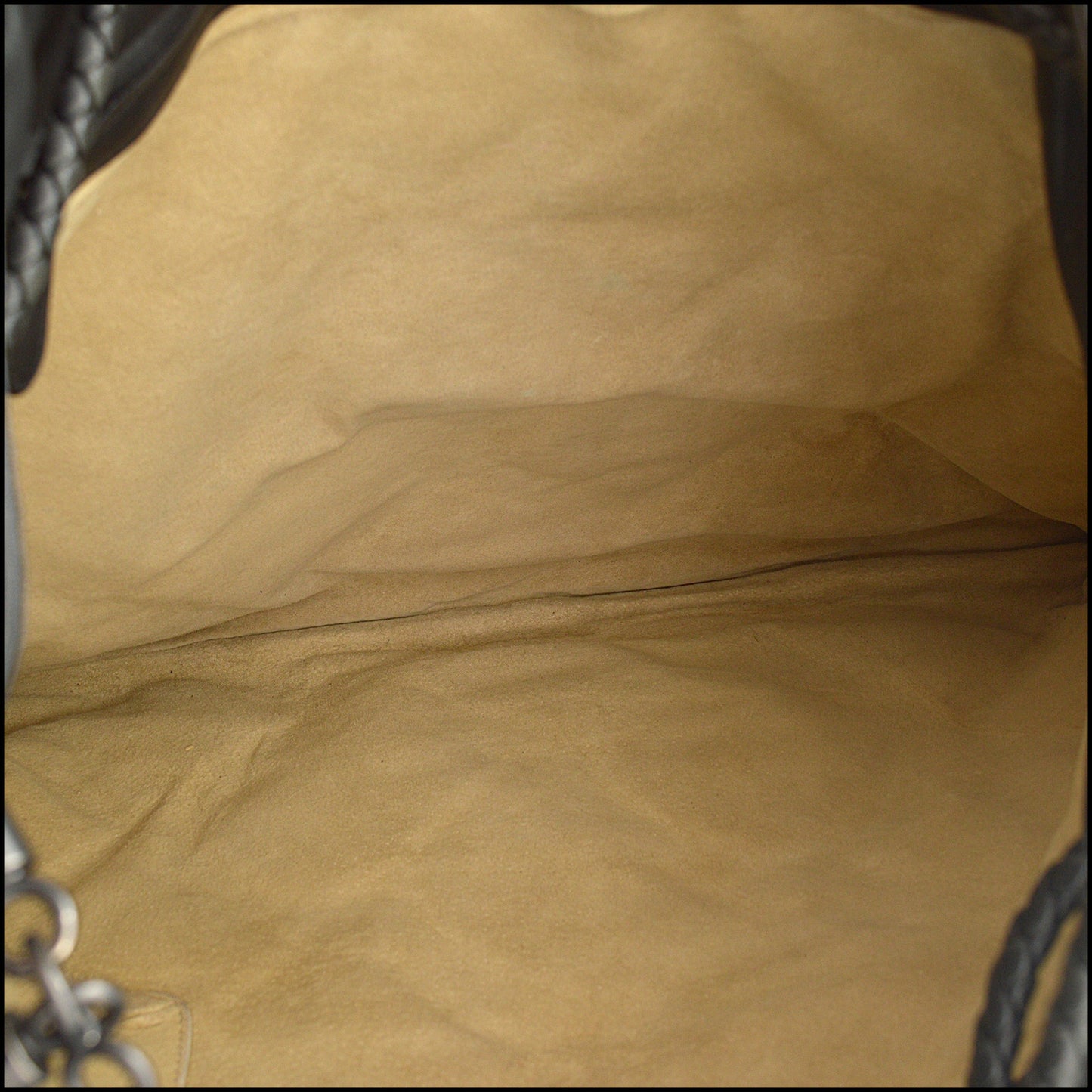 RDC15312 BOTTEGA VENETA '08 Black Intrecciato Nappa Leather Drawstring Tote Bag