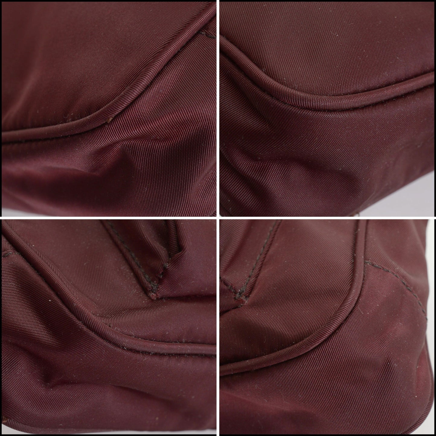 RDC14974 PRADA 2010 Bordeaux Tessuto Nylon & Saffiano Leather Bandoliera Bag