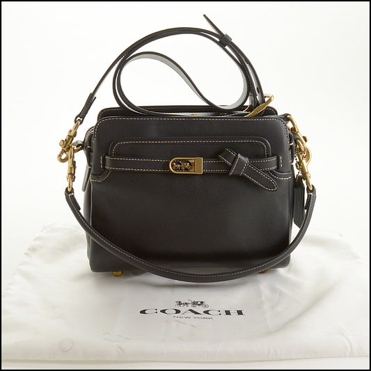 RDC15471 COACH Black Smooth Leather Tate 23 Carryall