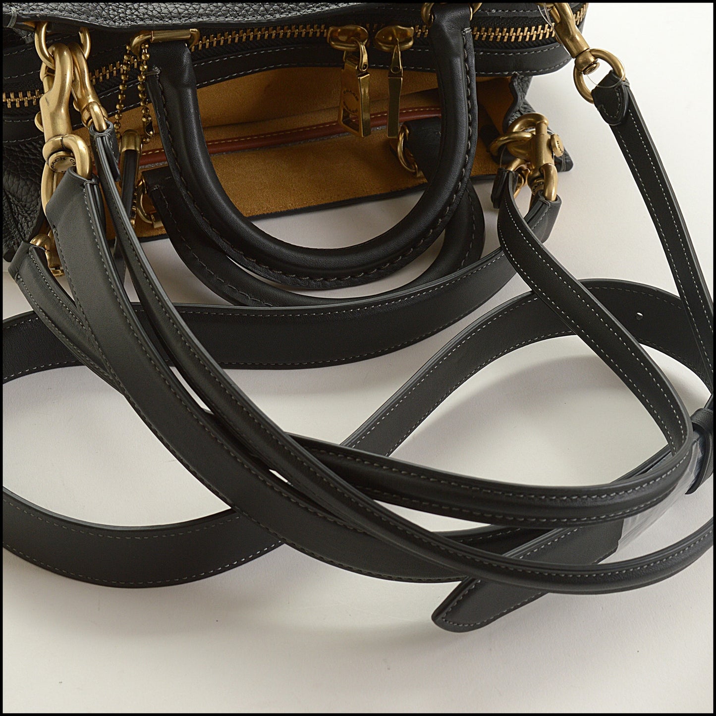 RDC15472 COACH Black Pebbled Leather Rogue 25 Tote Bag