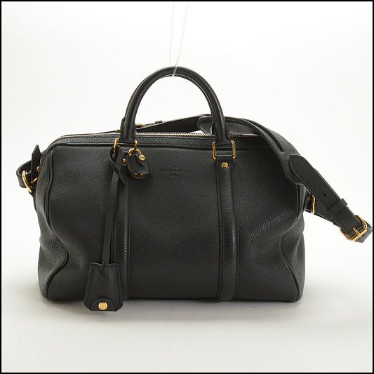 RDC15086 LOUIS VUITTON '14 Black Calf Leather SC Bag PM w/ Strap