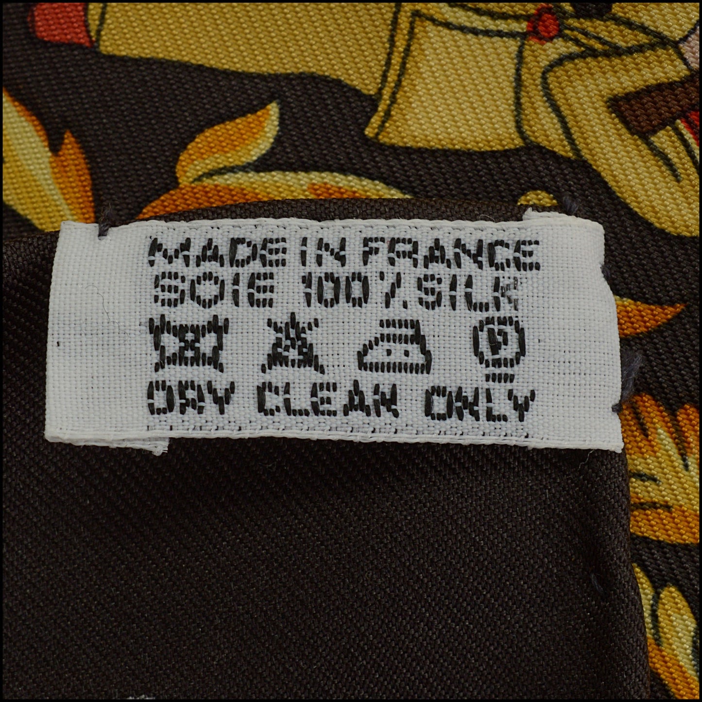 RDC15269 HERMES Dark Brown/Gold "Chasse en Inde" Silk Scarf 90cm