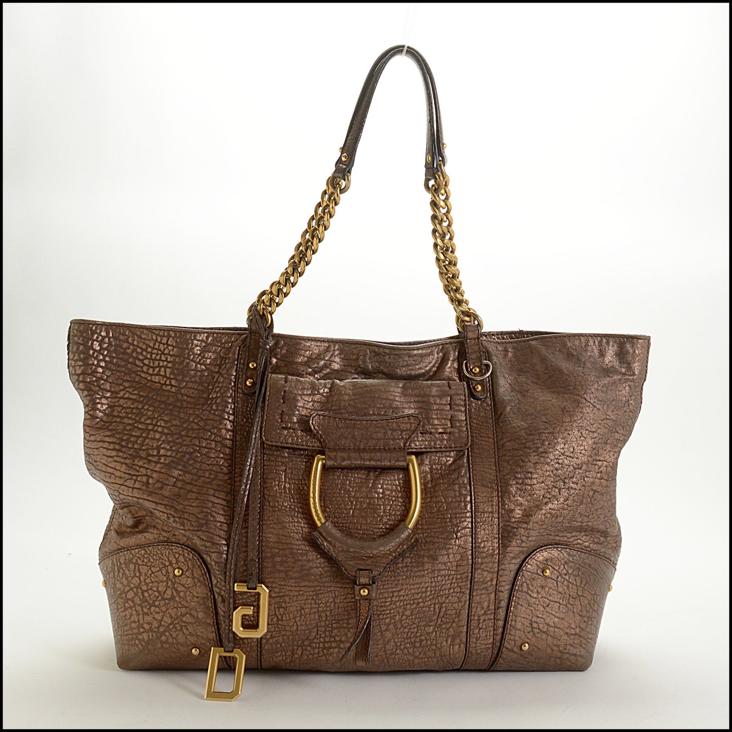 RDC15130 DOLCE & GABBANA Bronze Metallic Washed Lambskin Tote