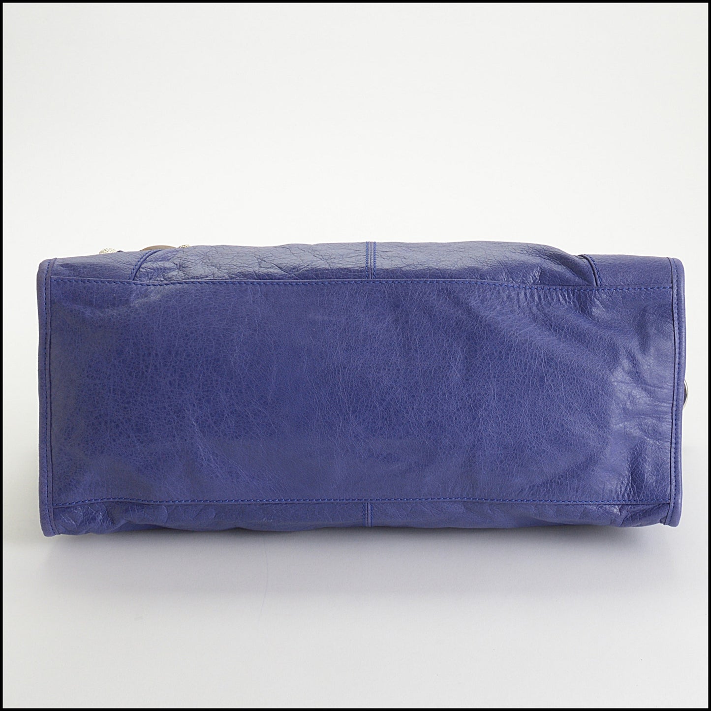 RDC15014 BALENCIAGA '11 Bleu Lavande Lambskin 21-Giant Silver Part-Time "City" bag