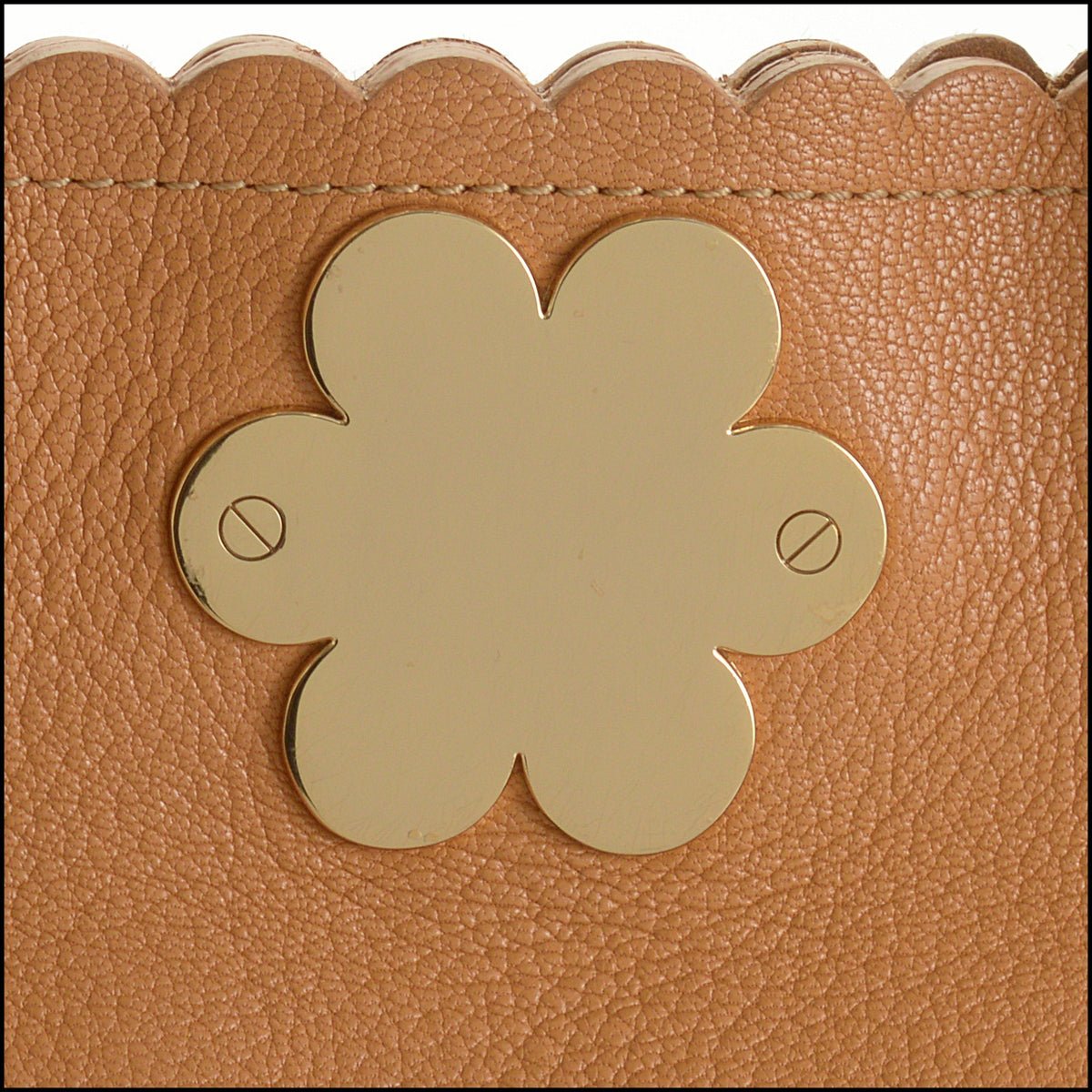 RDC15640 MULBERRY Tan Cecily Goatskin Flower Tote Bag