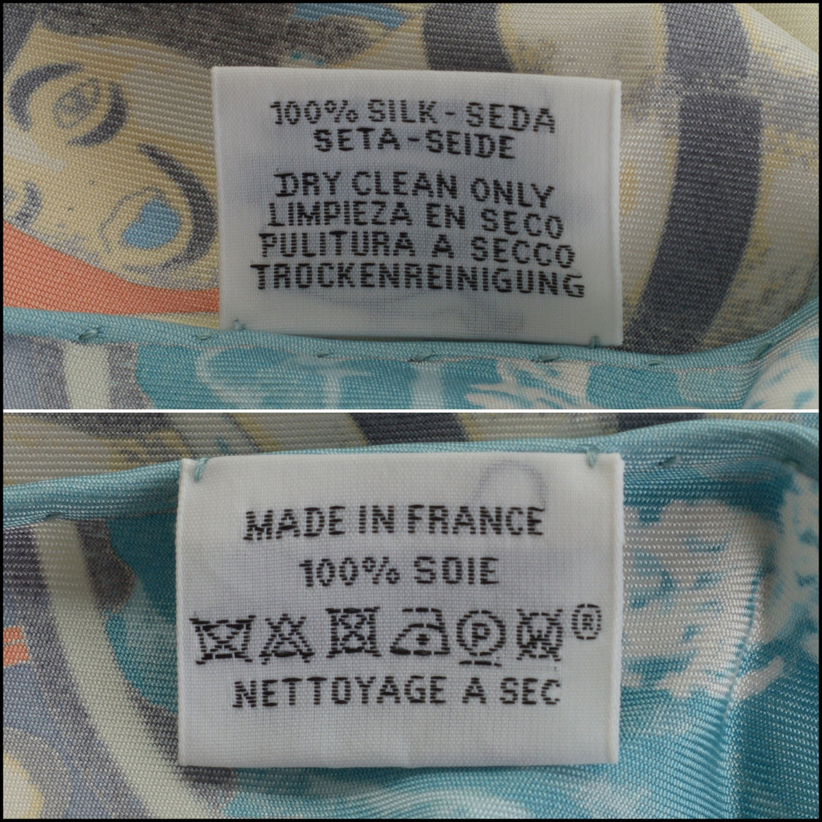 RDC15689 HERMES Blue/Coral "Kachinas'' Gaint Triangle Silk Scarf Kermit Oliver