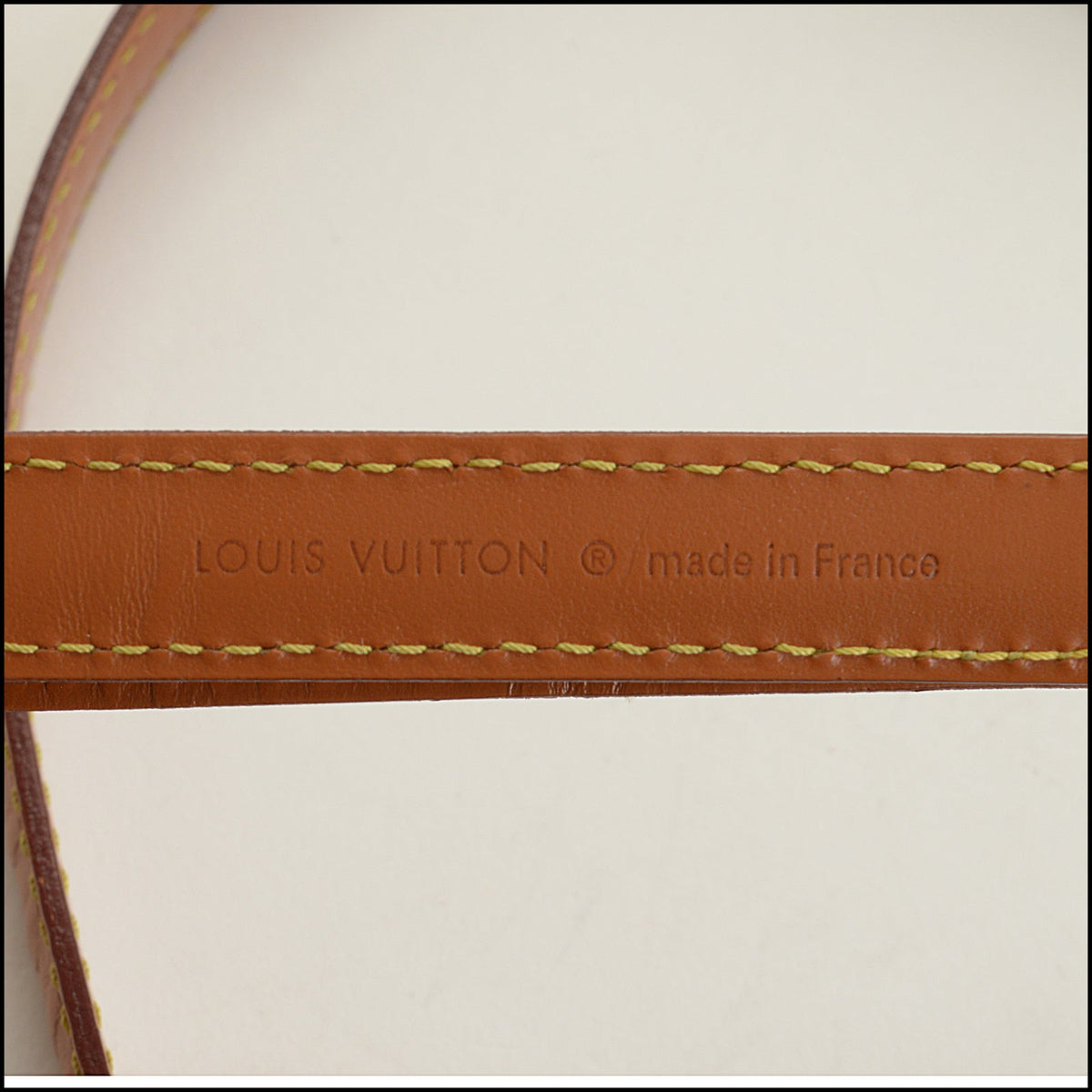 RDC15733 LOUIS VUITTON Cognac Leather Long Narrow Shoulder Strap