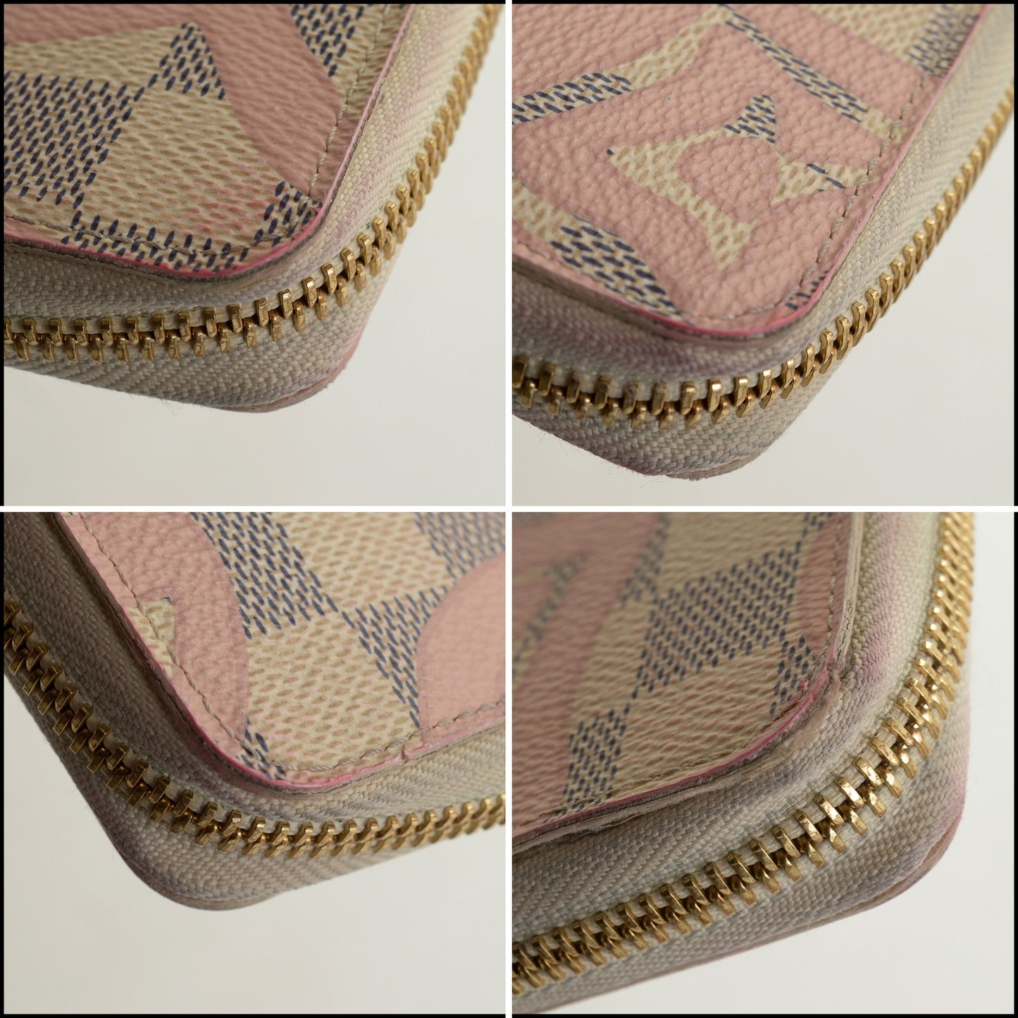 RDC15002 LOUIS VUITTON Damier Azur Rose Tahitienne Clemence Wallet