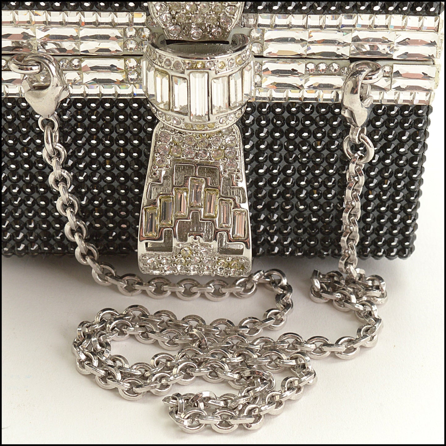 RDC15265 JUDITH LEIBER Black Crystal Gift Box Minaudiere