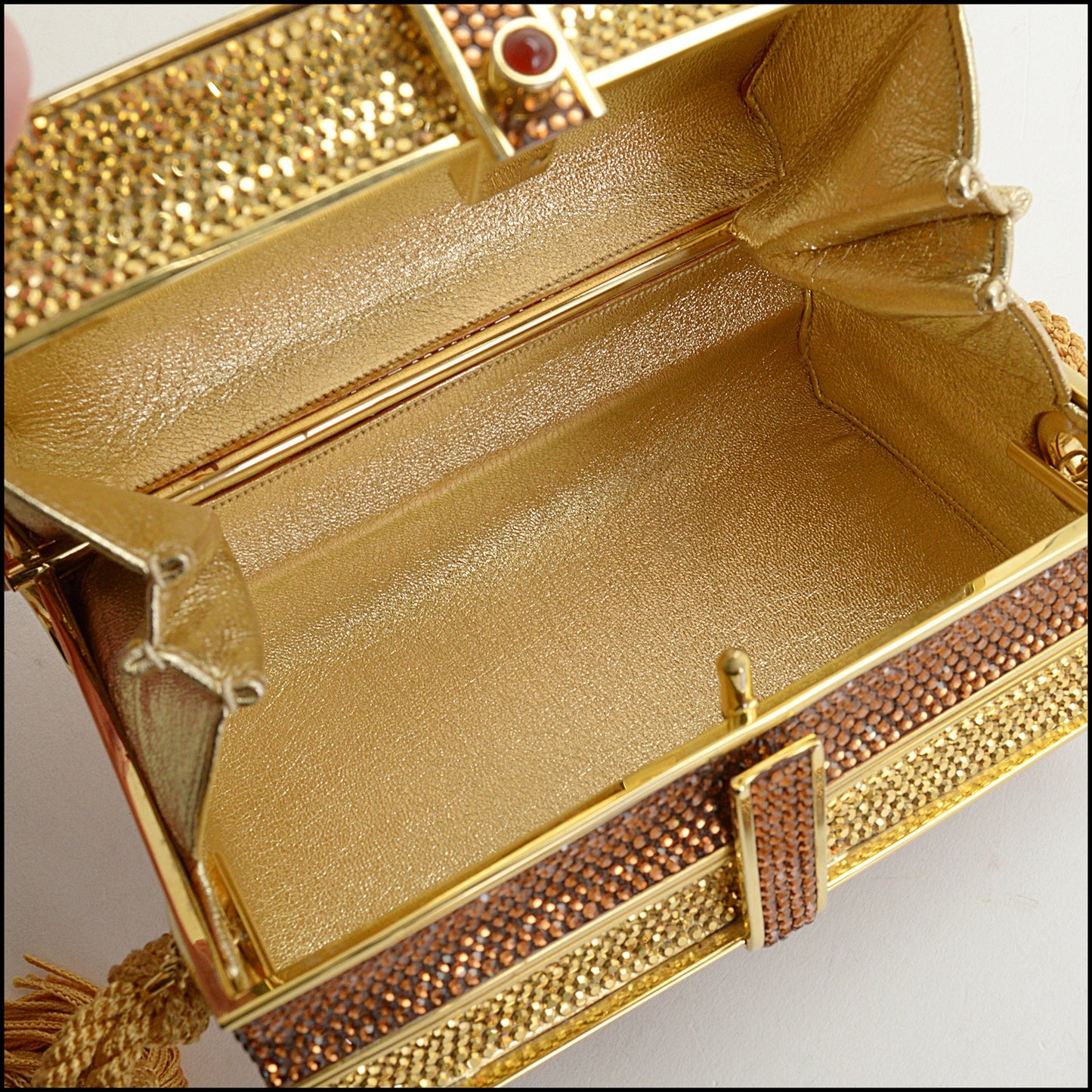 RDC14833 JUDITH LEIBER Full Crystal 3 Books Miniaudiere Bag