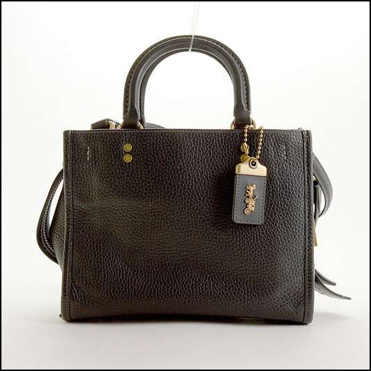 RDC15517 COACH Black Pebbled Leather Rogue 25 Bag
