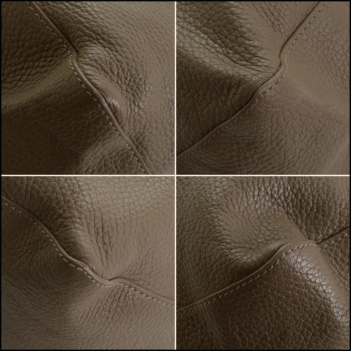 RDC15651 VERSACE COLLECTION Taupe Leather Bucket Crossbody/Hobo Bag
