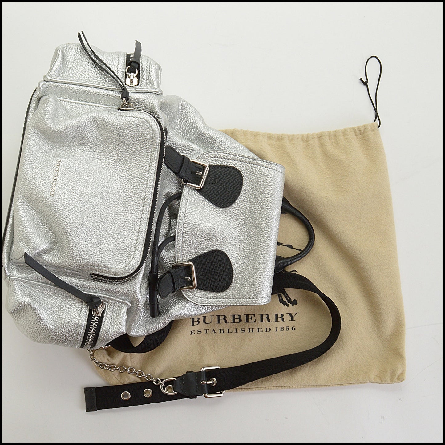 RDC14479 Burberry Silver Deerskin Rucksack Backpack