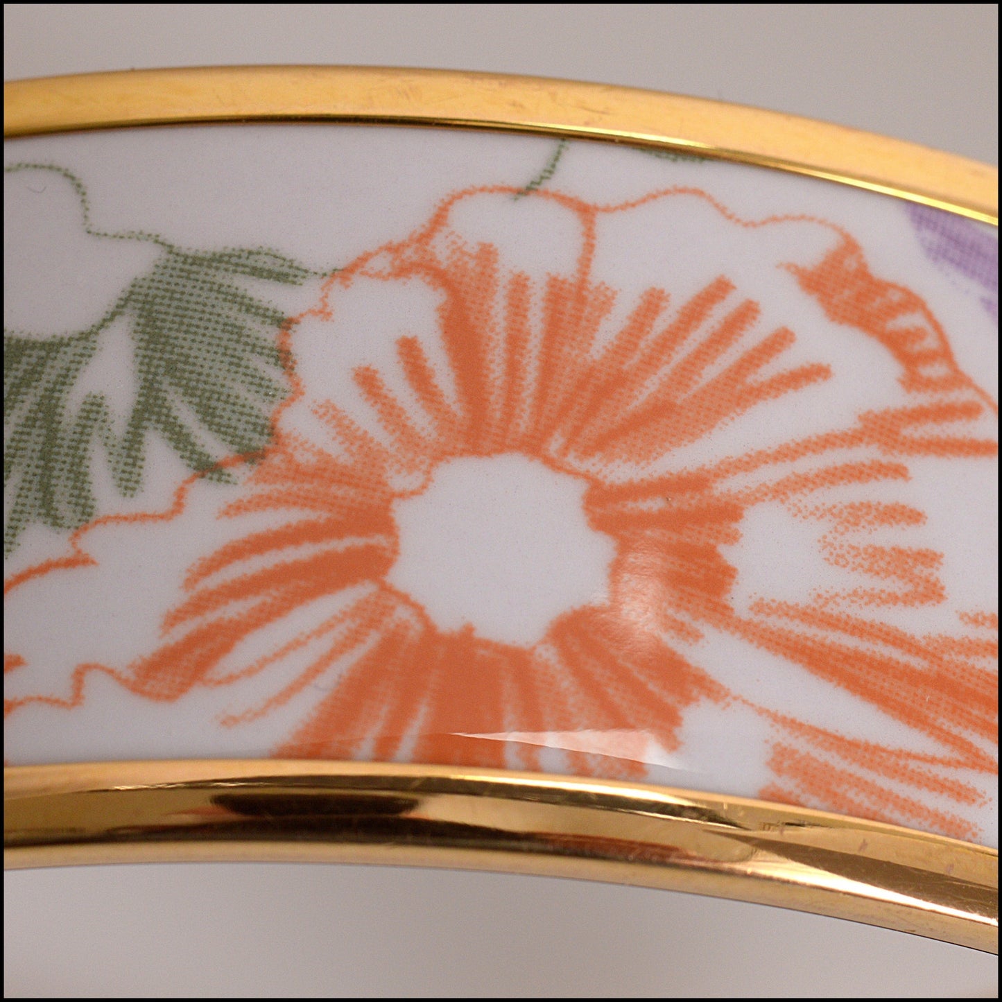 RDC14810 HERMES White/Orange/Green Tropical Wide Bangle Bracelet