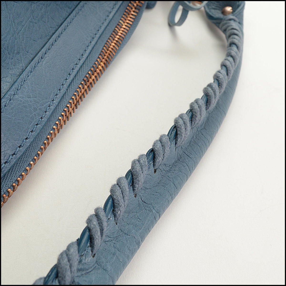 RDC15743 BALENCIAGA '11 Atlantique Blue Lambskin 21mm Rose Gold Giant Hardware Day Bag