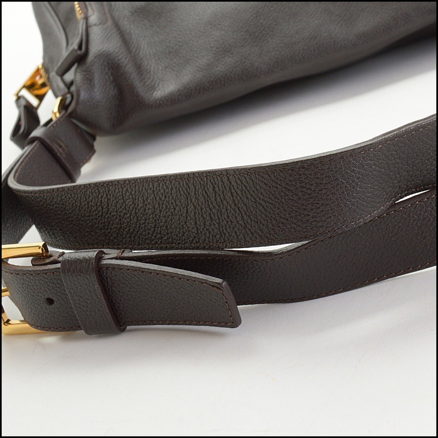RDC14550 TOM FORD Brown Grained Leather Jennifer Bag