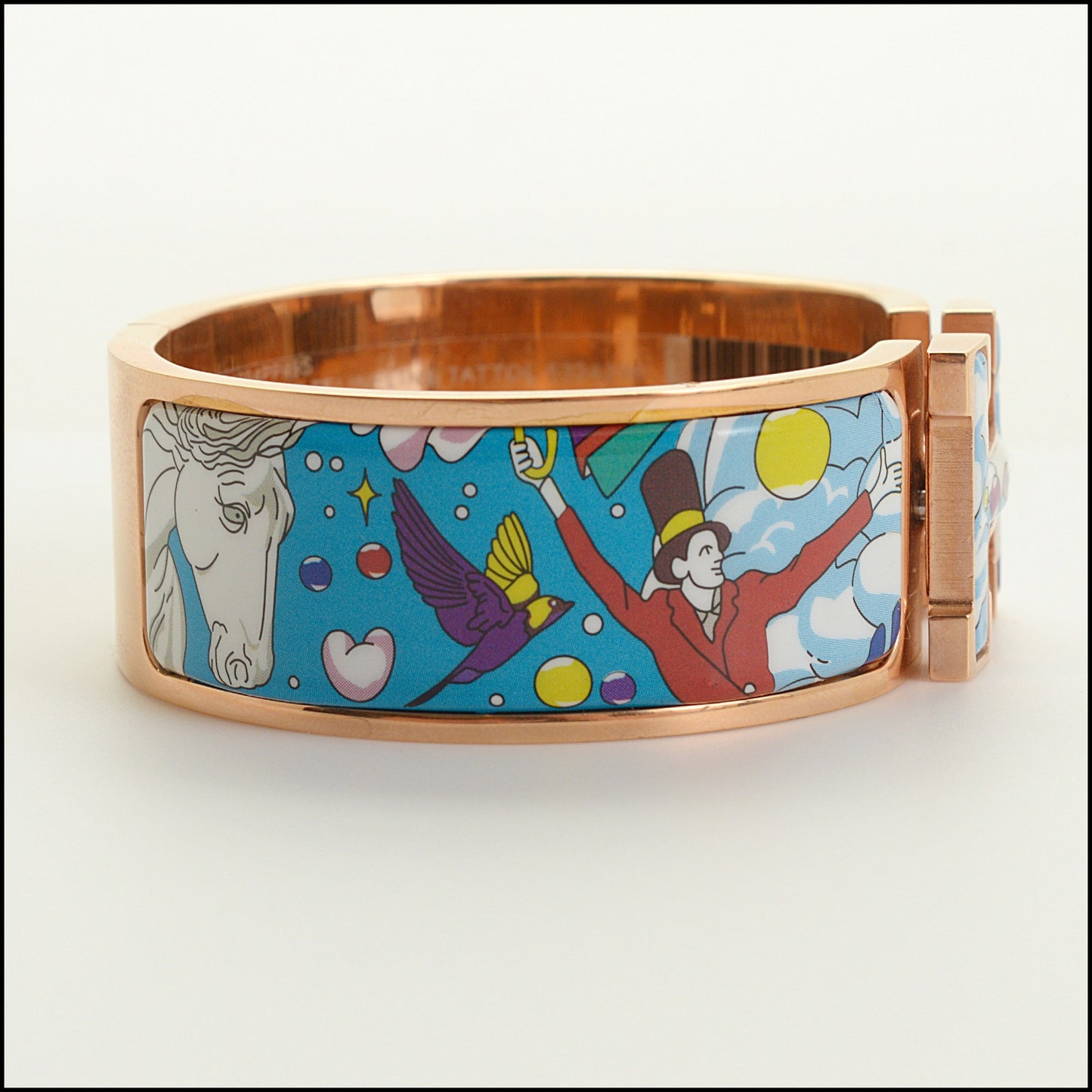 RDC15439 HERMES Blue Dans le Nuages Wide Clic Clac H Bracelet Size XS T1
