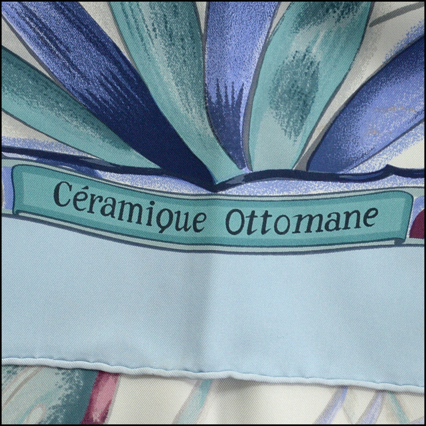 RDC15233 HERMES '02 Light Blue Cermique Ottomane Silk Scarf 90cm