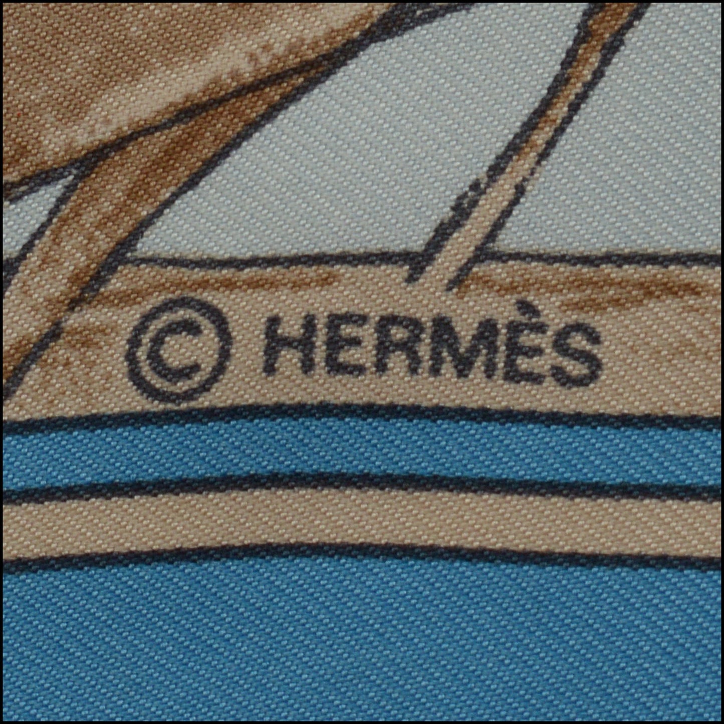 RDC15232 HERMES Blue Chasse au Bois Silk Scarf 90cm