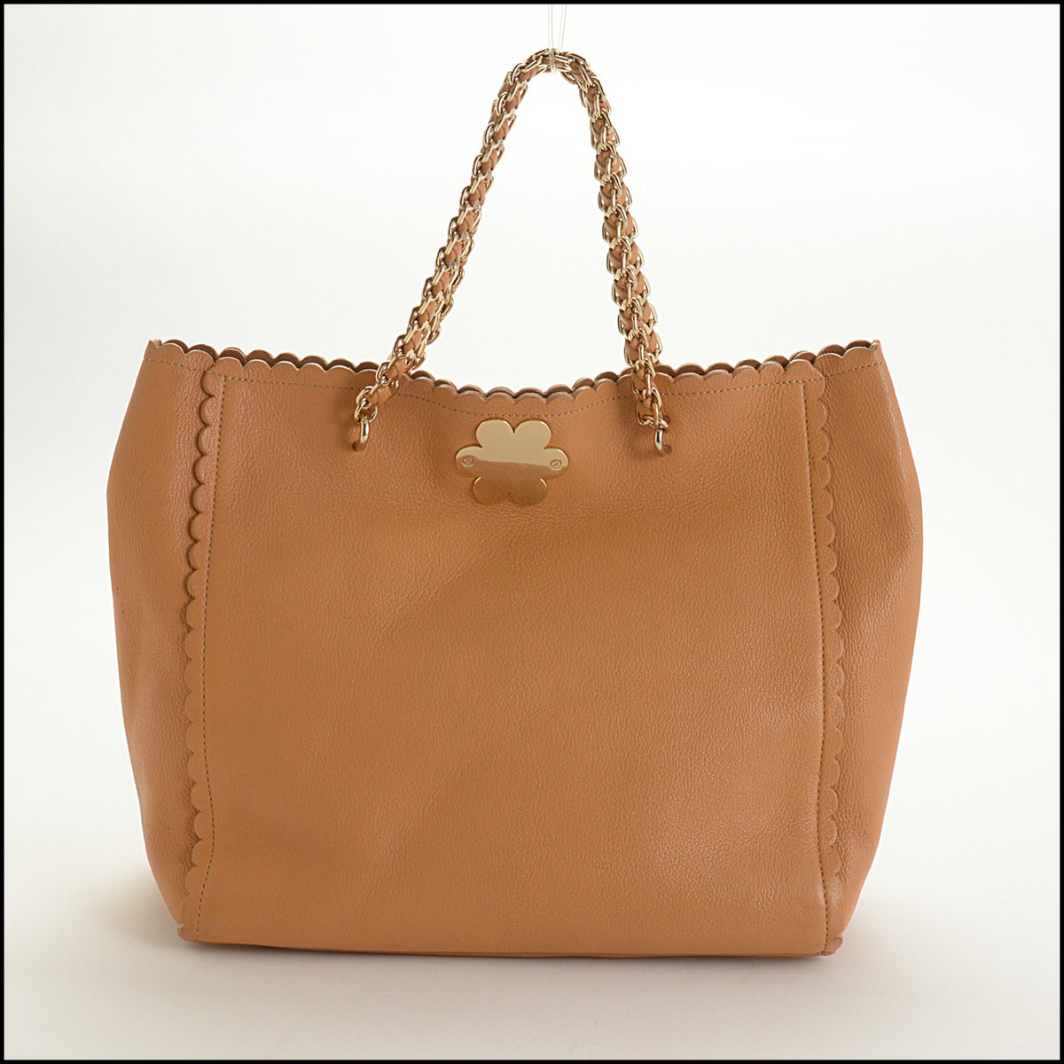 RDC15640 MULBERRY Tan Cecily Goatskin Flower Tote Bag