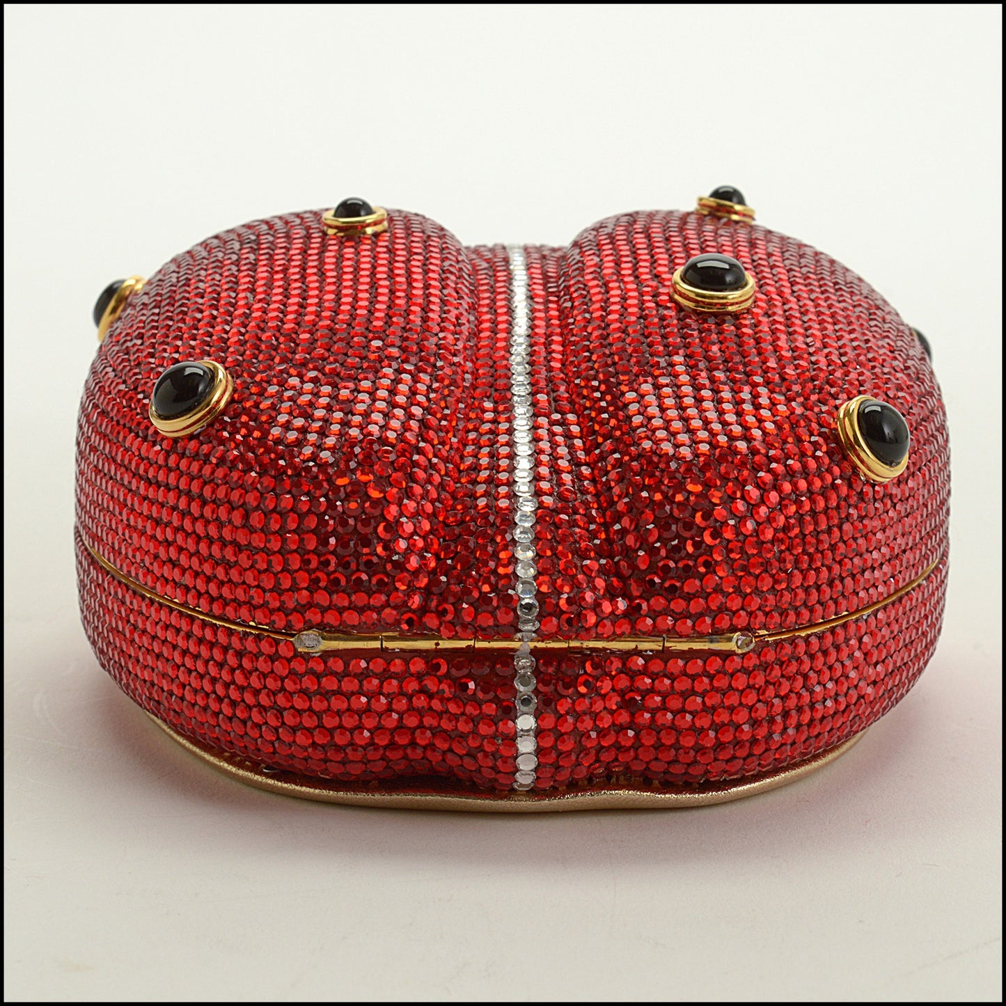 RDC15251 JUDITH LEIBER Red Ladybug Crystal Minaudiere