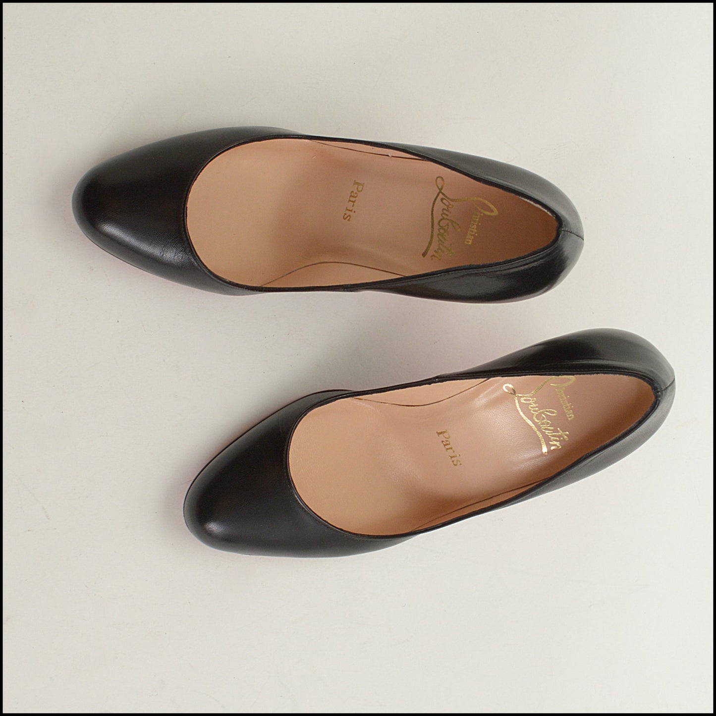 RDC15368 CHRISTIAN LOUBOUTIN Black Kidskin Simple Pump 85 Size 37