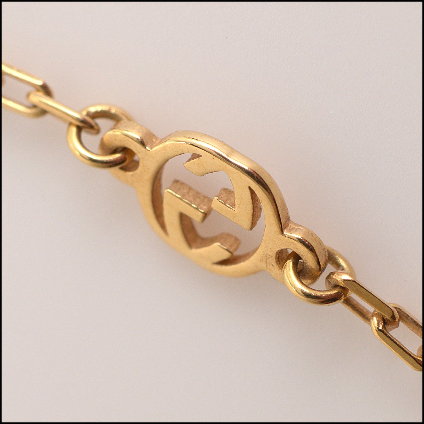 RDC15552 GUCCI 18k Gold Diamond Interlocking G Necklace