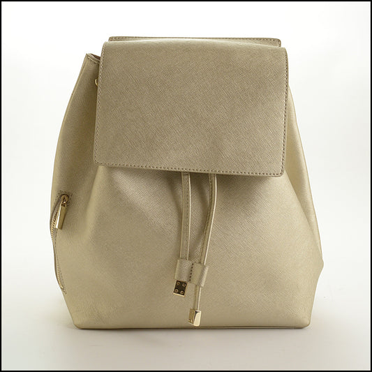 RDC15406 BARNEYS NEW YORK Gold Saffiano Leather India Backpack
