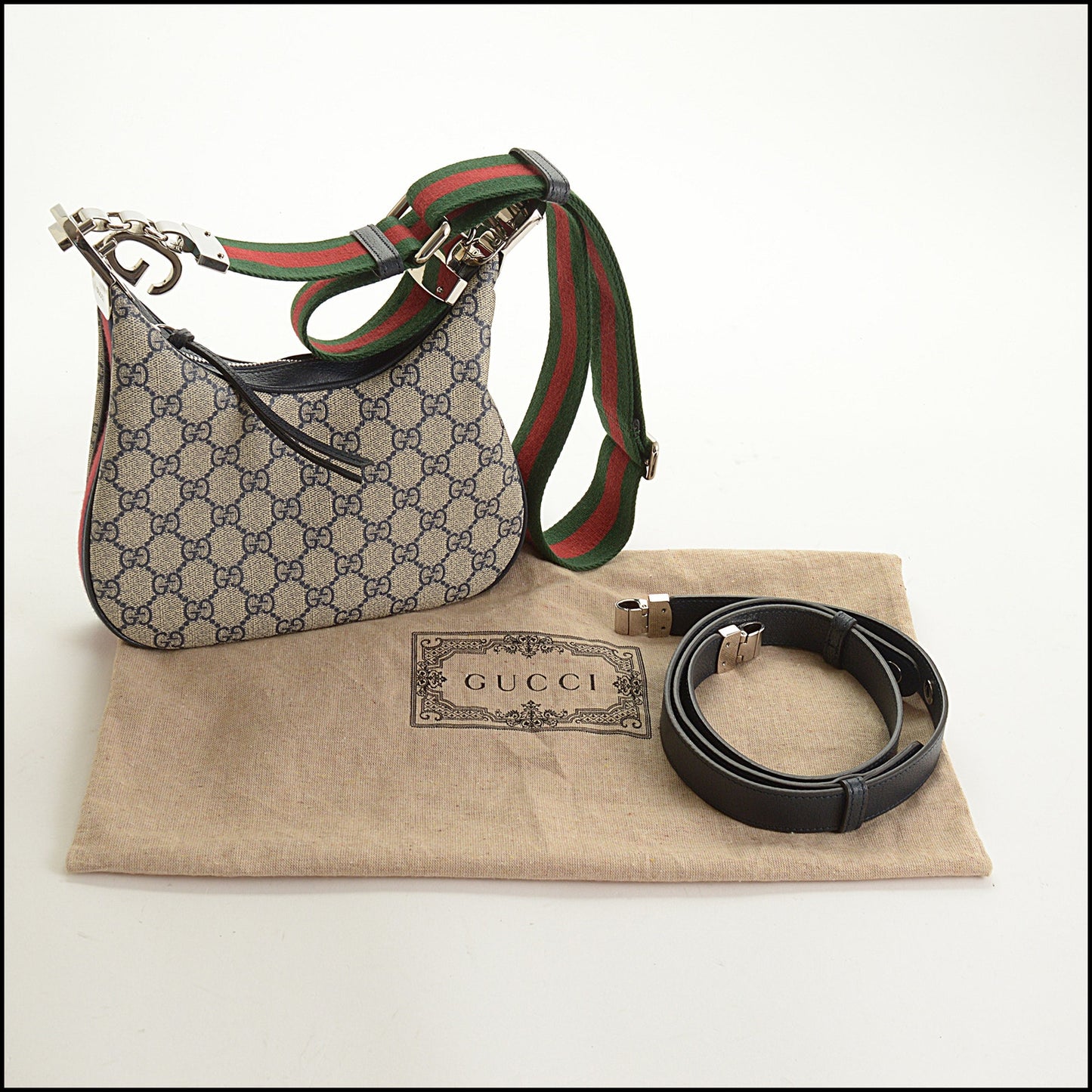 RDC15574 GUCCI Navy Supreme GG Canvas Small Attache Crossbody Bag