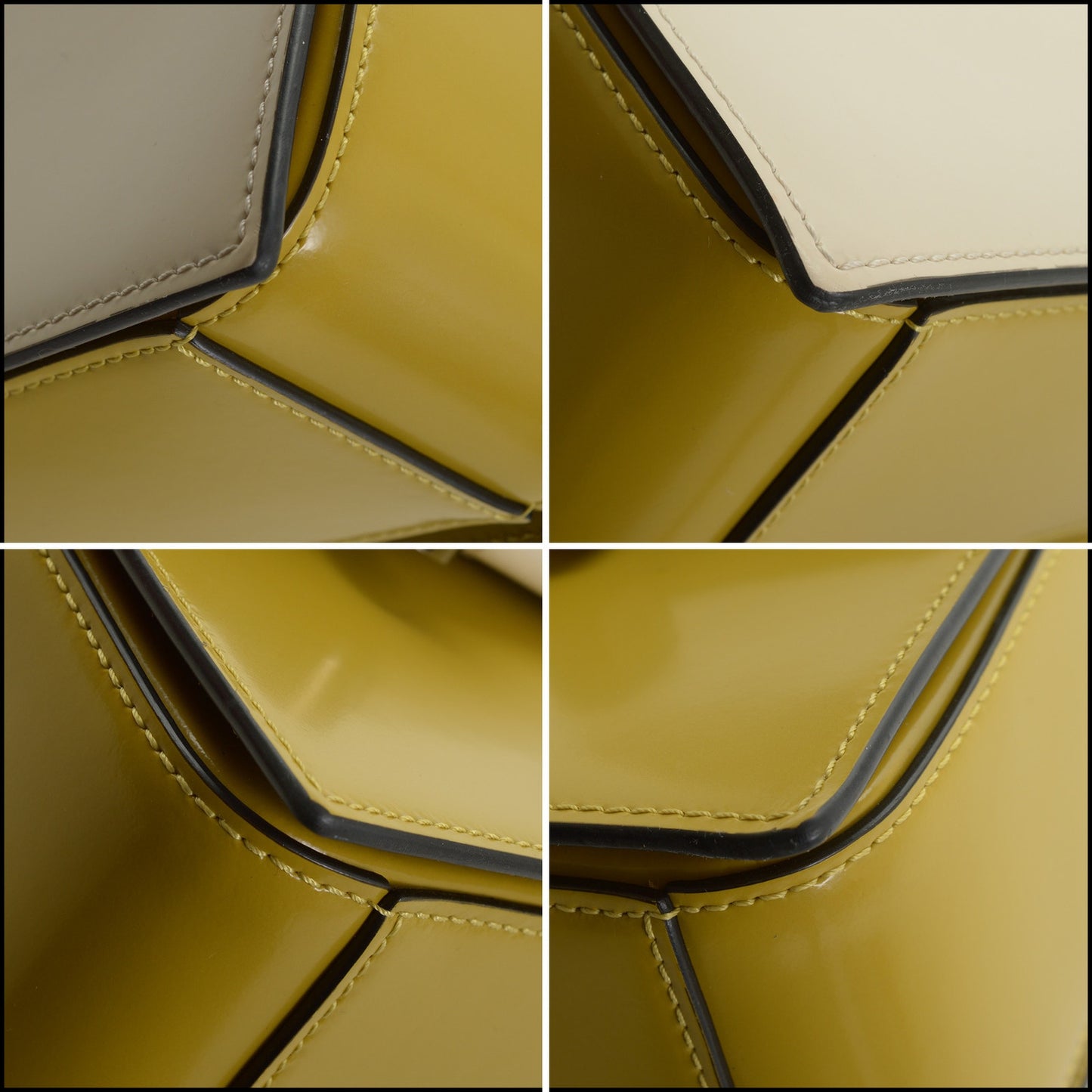 RDC15073 MARNI Yellow & Bone White Leather Caddy Trunk Bag