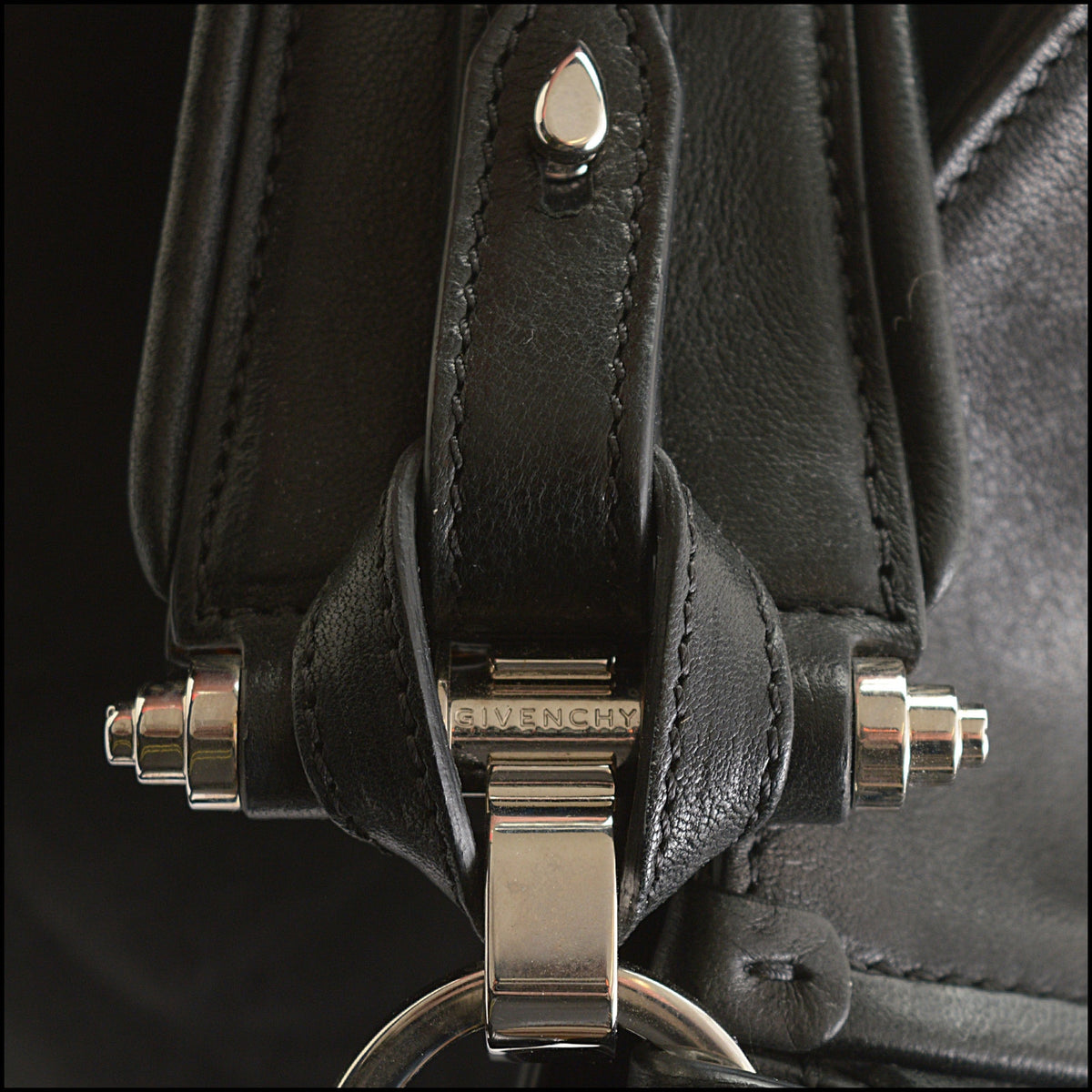 RDC15650 GIVENCHY Black Leather Obsedia Hobo Bag