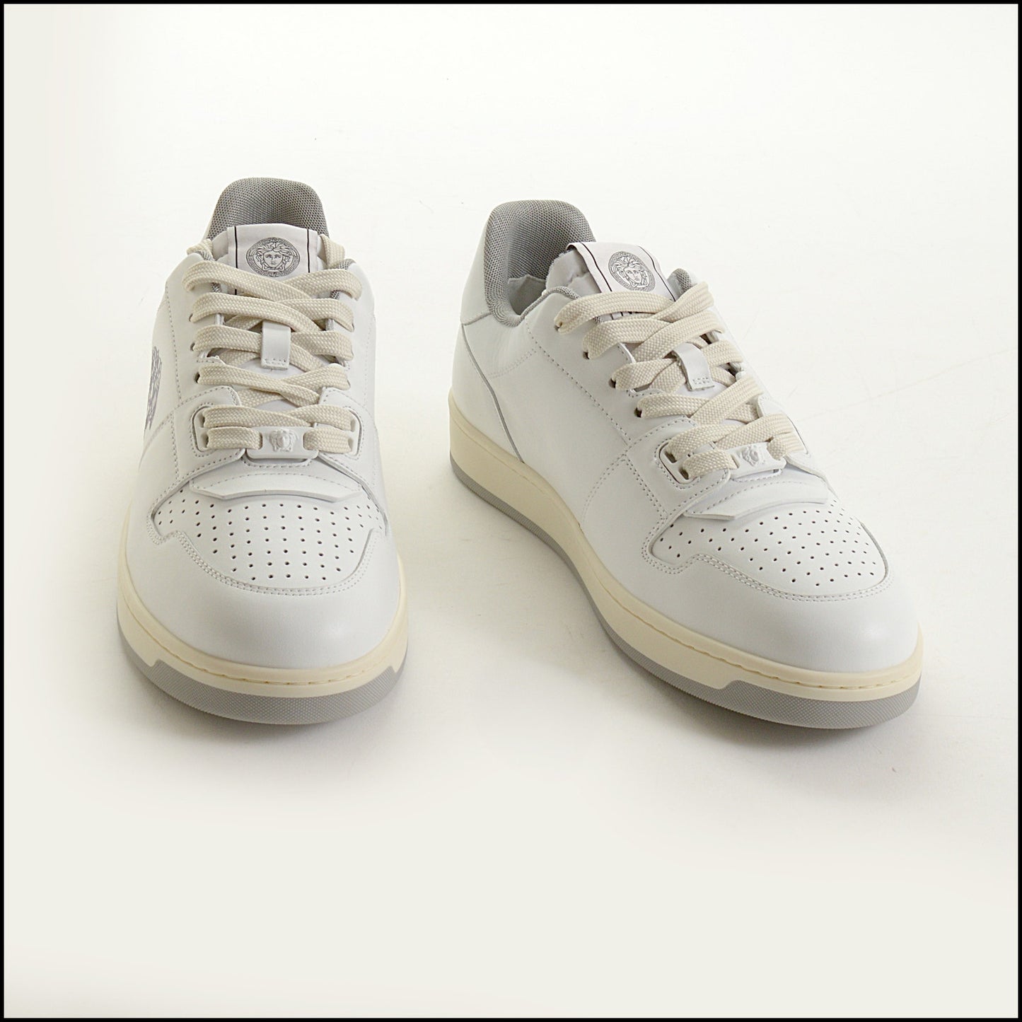 RDC15146 VERSACE Men's White Leather Medusa Sneaker Size 42 / 9