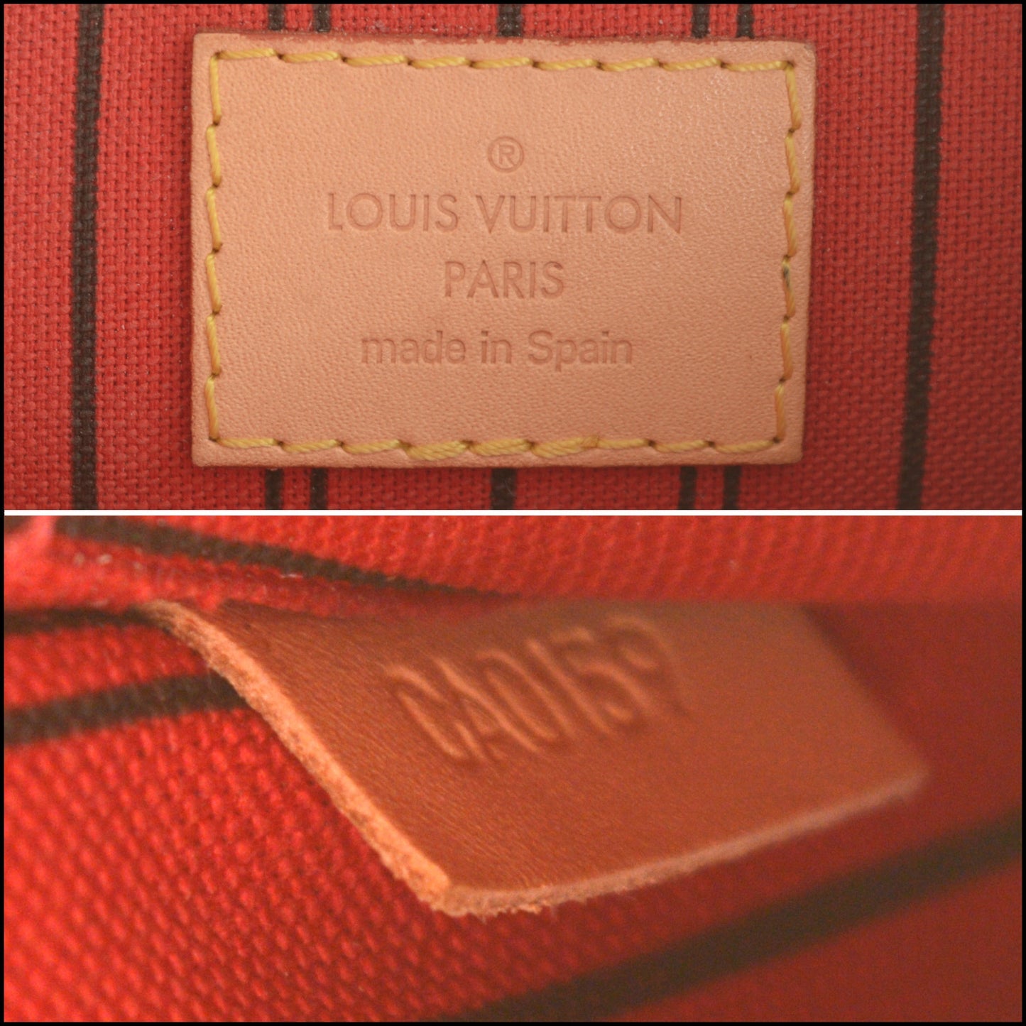 RDC15440 LOUIS VUITTON '19 Brown LV Monogram/Cerises Lining Pochette for Neverfull