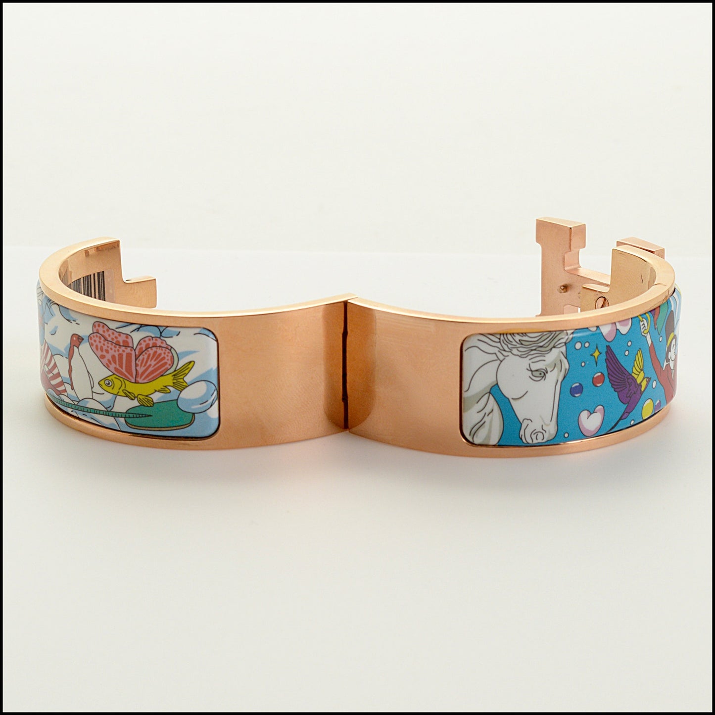 RDC15439 HERMES Blue Dans le Nuages Wide Clic Clac H Bracelet Size XS T1