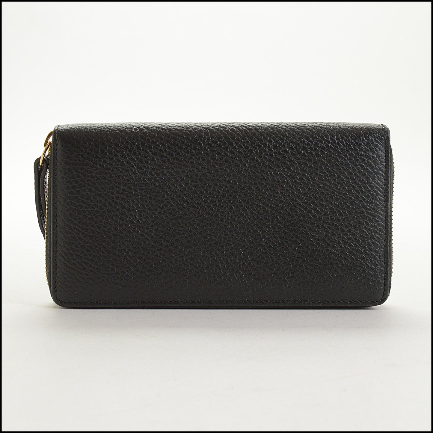 RDC15003 GUCCI Black Leather GG Marmont Zip Around Wallet