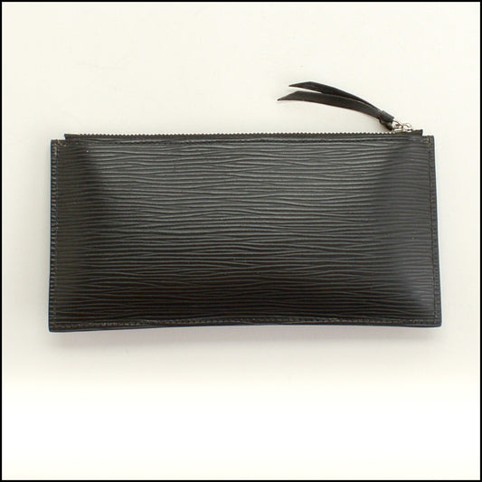 RDC15283 LOUIS VUITTON Black Epi Leather Flat Pouch Coin Purse