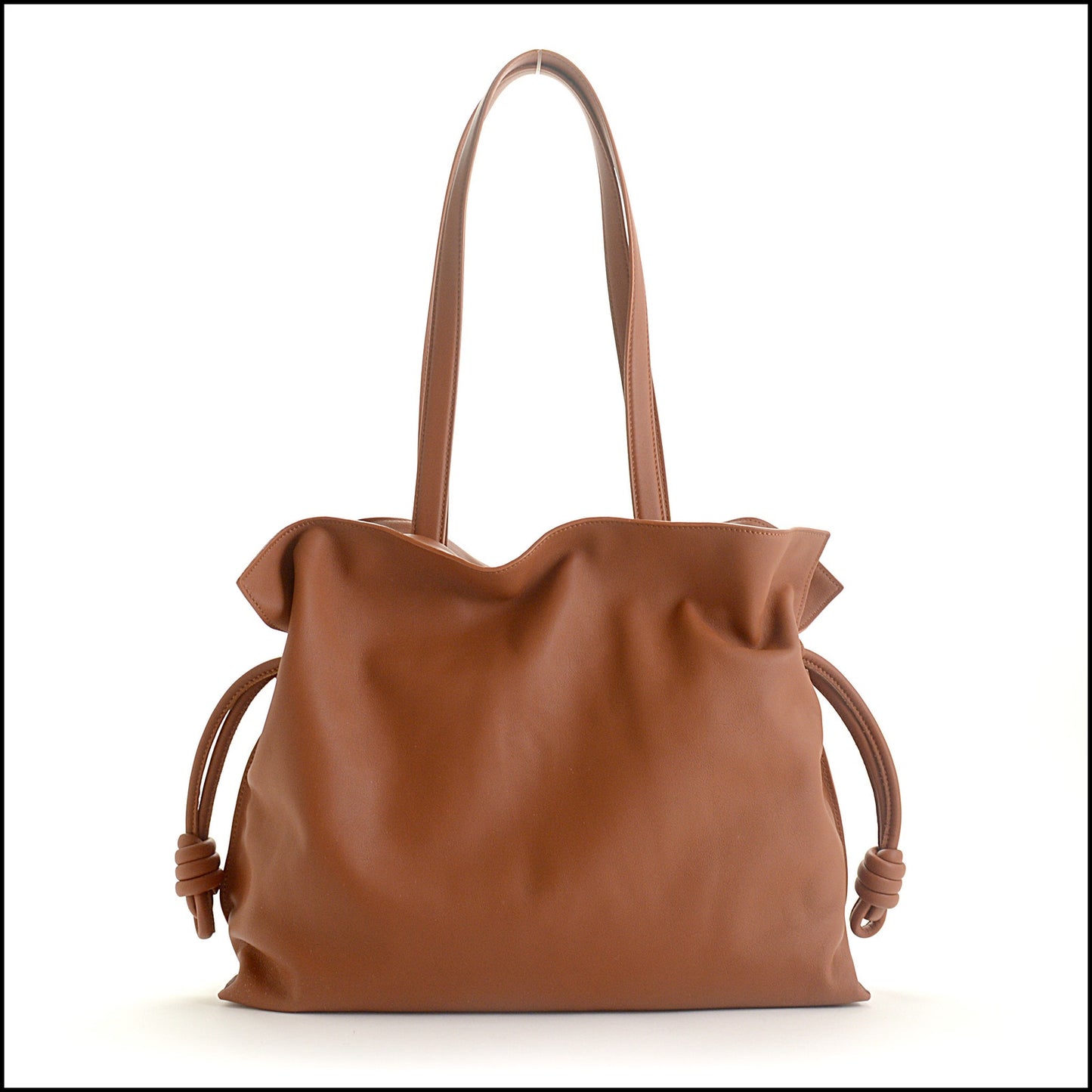 RDC15427 LOEWE Brown Calfskin Large Flamenco Tote Bag