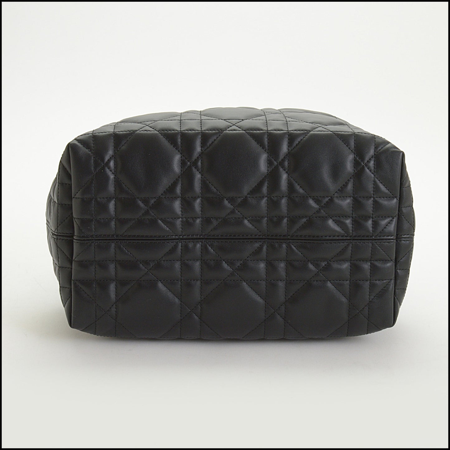 RDC14942 CHRISTIAN DIOR Black Macrocannage Quilted Calfskin Toujours Medium Tote Bag