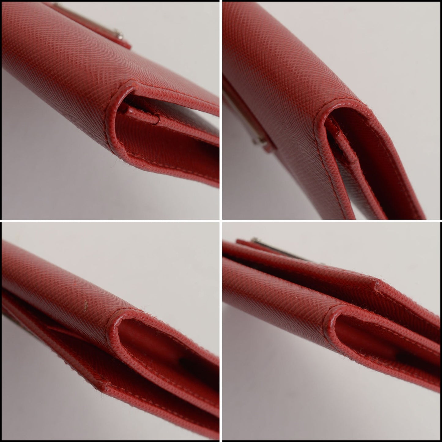 RDC14758 PRADA Red Saffiano Leather Porta Carte Credito Wallet