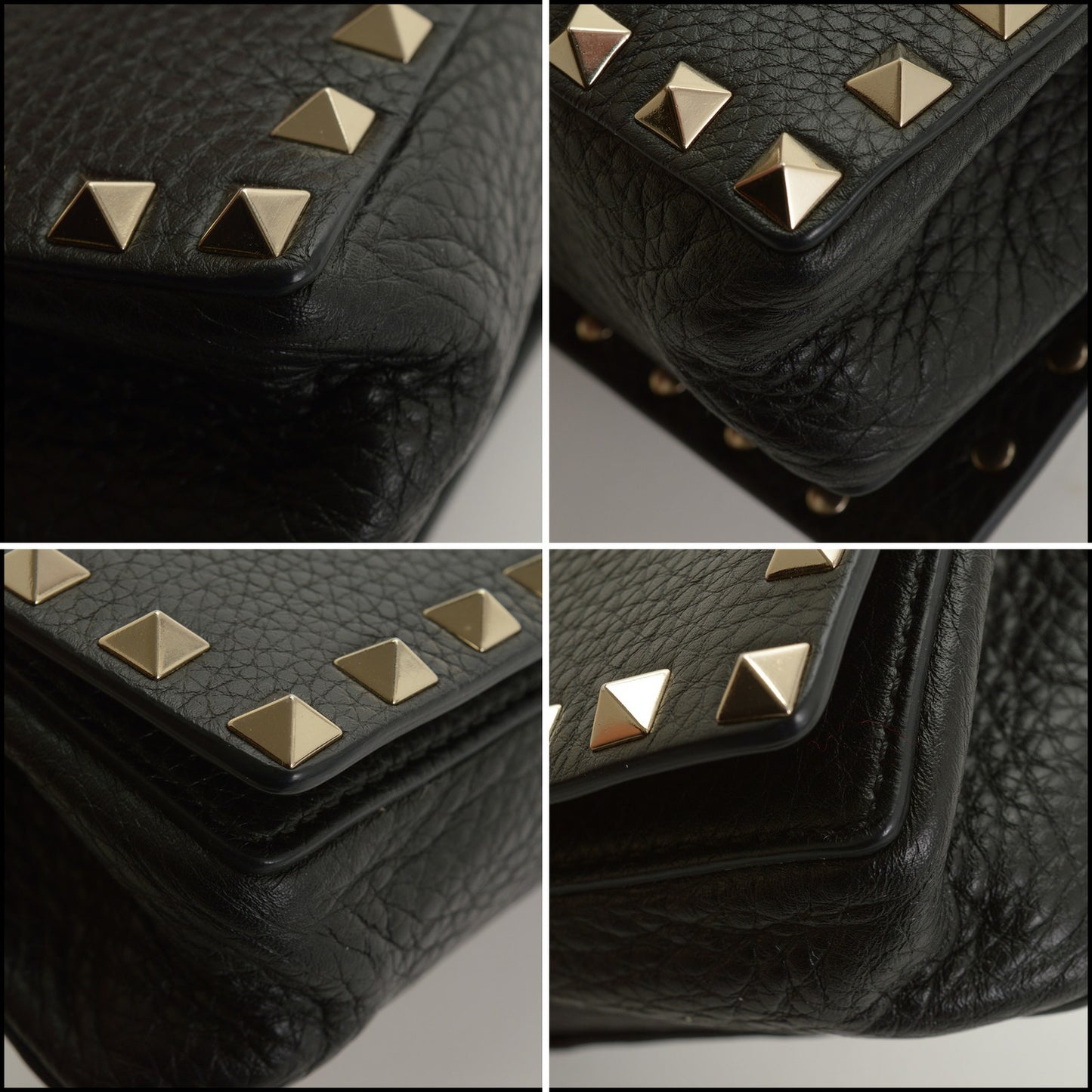 RDC15039 VALENTINO Black Leather Mini Rockstud Crossbody Bag