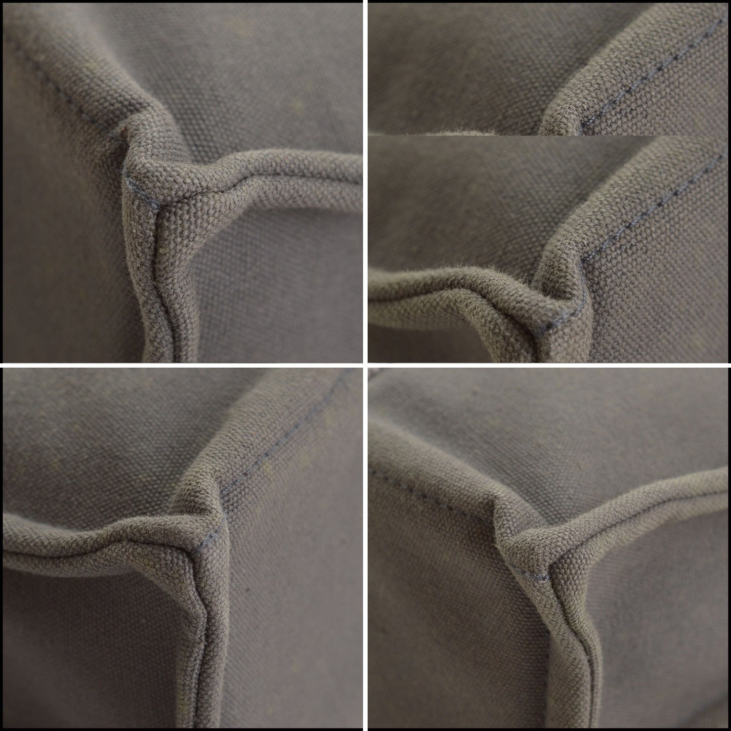 RDC15581 HERMES '01 Grey Canvas Ginza Fourre-Tout PM Mini Bag
