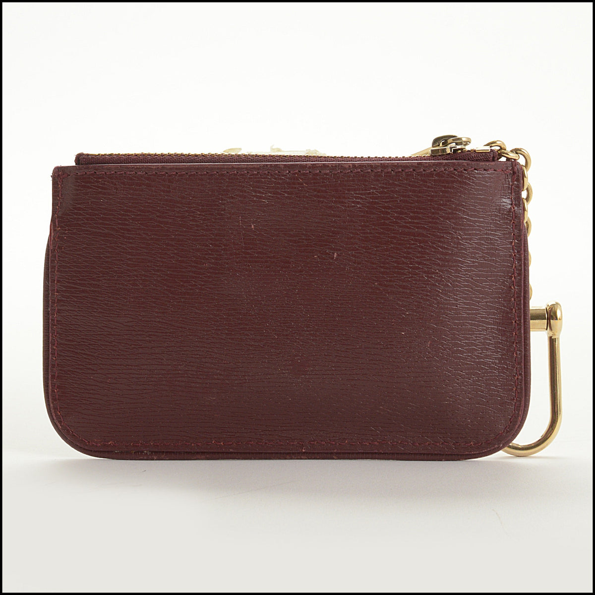 RDC15620 GUCCI Red Calfskin Script Key Pouch