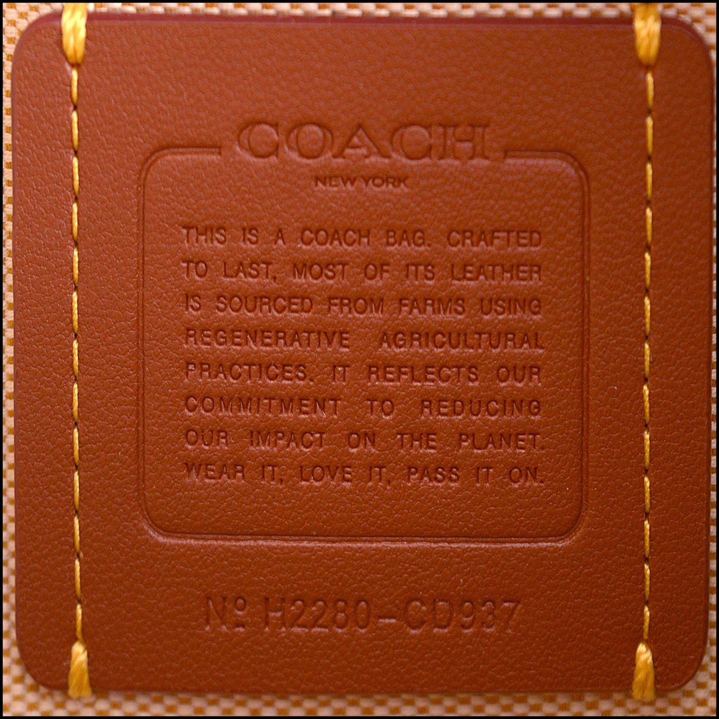 RDC15489 COACH Colorblock Brown/Yellow/Amber Glovetanned Pebbled and Regenerative Leather Rogue